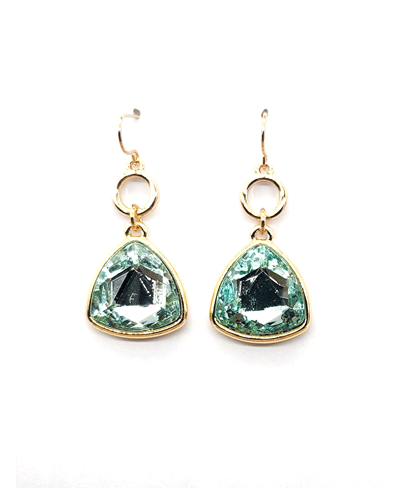Trillion Cut Crystal Drop Earring