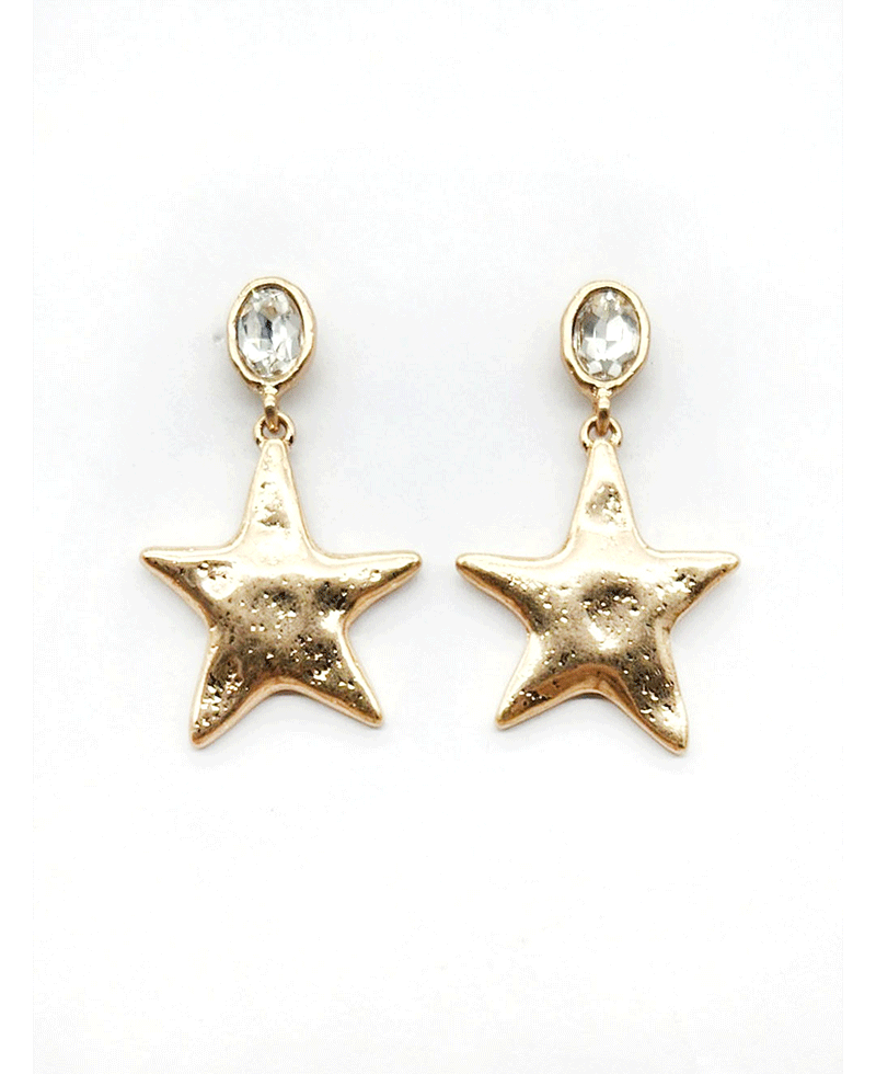 Hammered Star Earring
