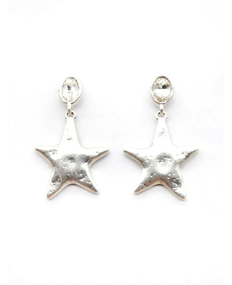 Hammered Star Earring
