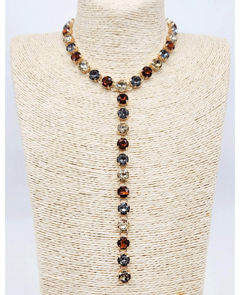 Crystal Y Shape Drop Necklace