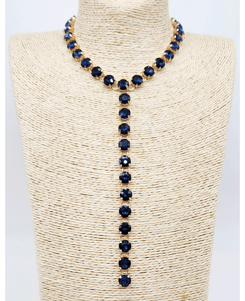 Crystal Y Shape Drop Necklace