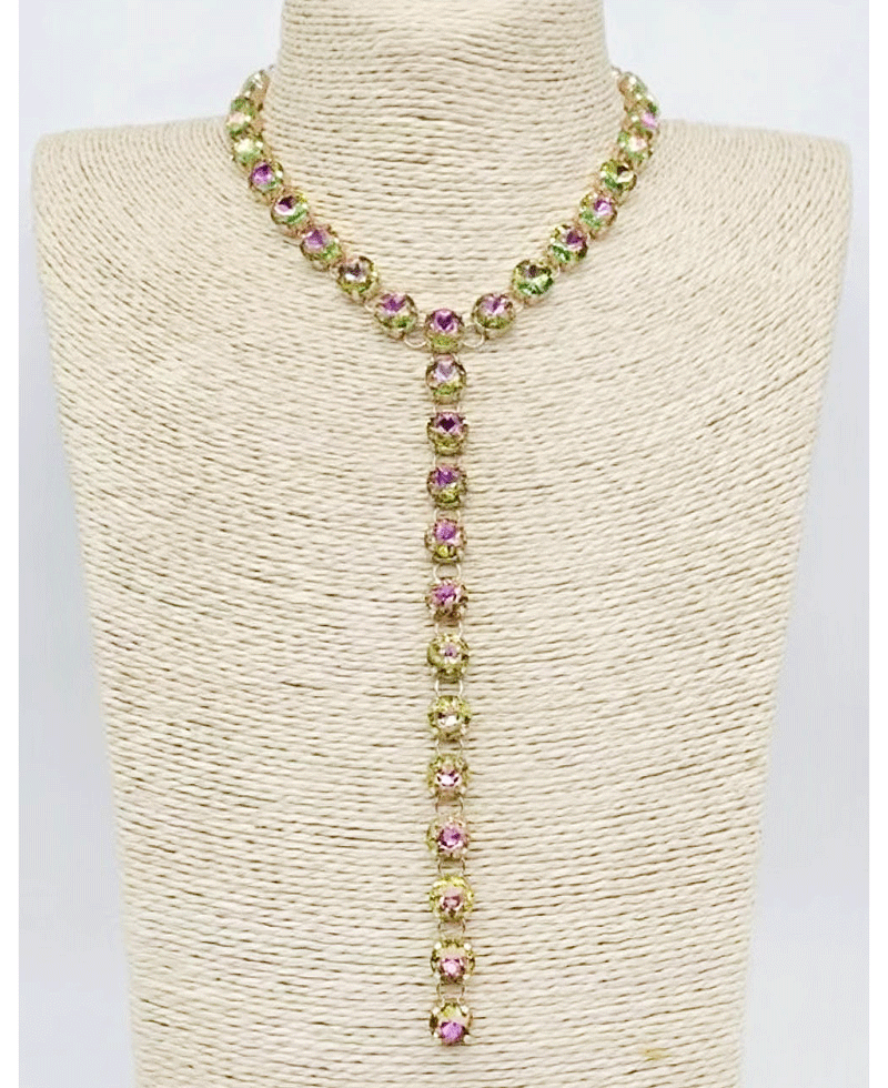 Crystal Y Shape Drop Necklace