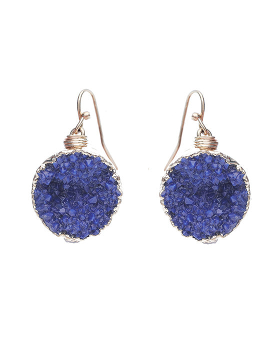 13mm Round Druzy Earring