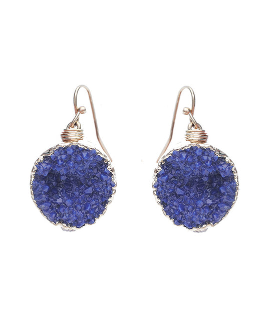 13mm Round Druzy Earring