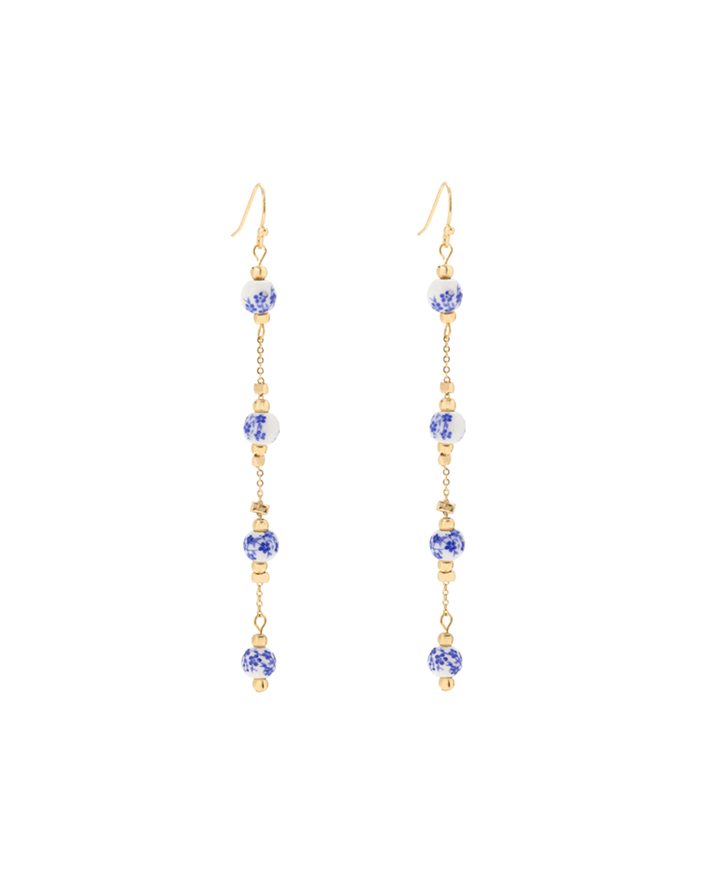 Ceramic Flower Bead Earring - 3.0"