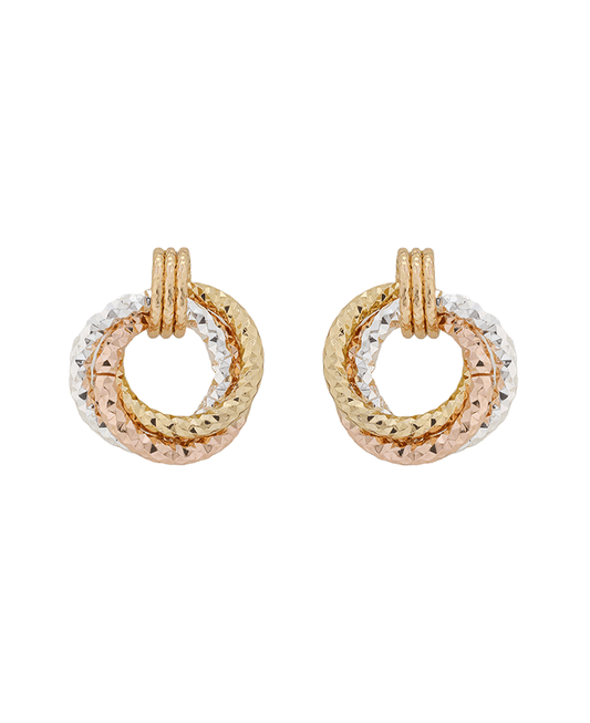 Dia Cut Mini Knocker Post Earring - 0.65"