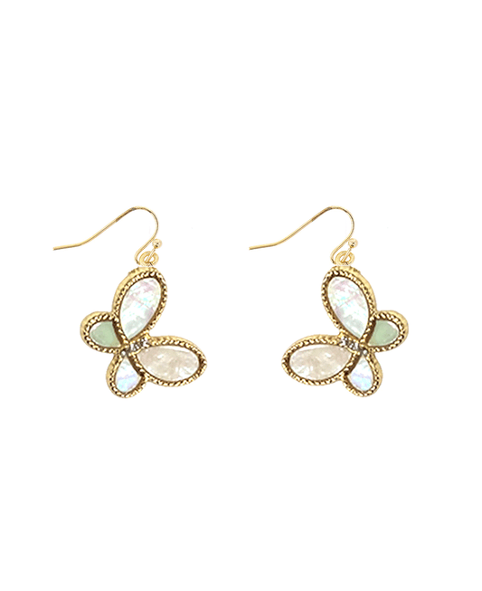 Mother of Pearl Butterfly Rope Earring - 0.60"