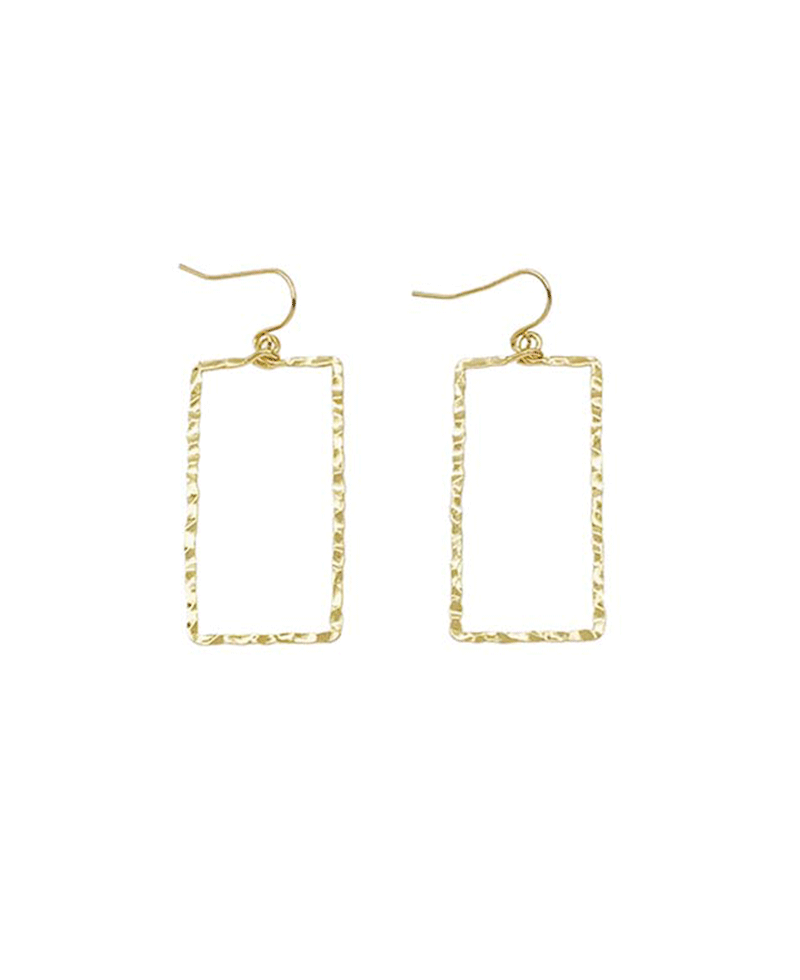 Hammered Rectangle Earring