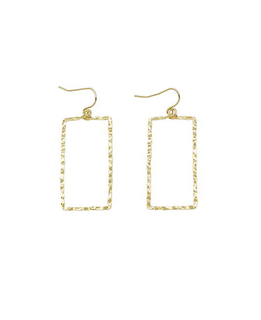 Hammered Rectangle Earring