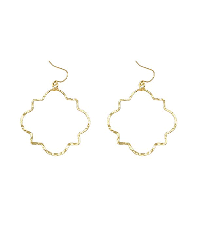 Hammered Quatrefoil Earring