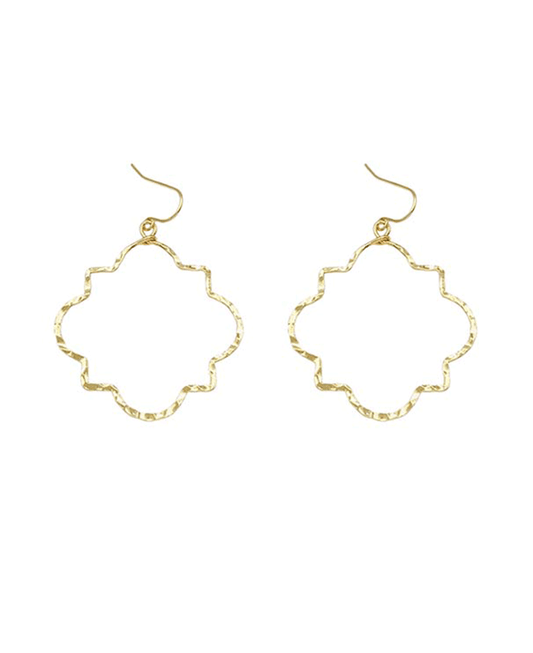 Hammered Quatrefoil Earring