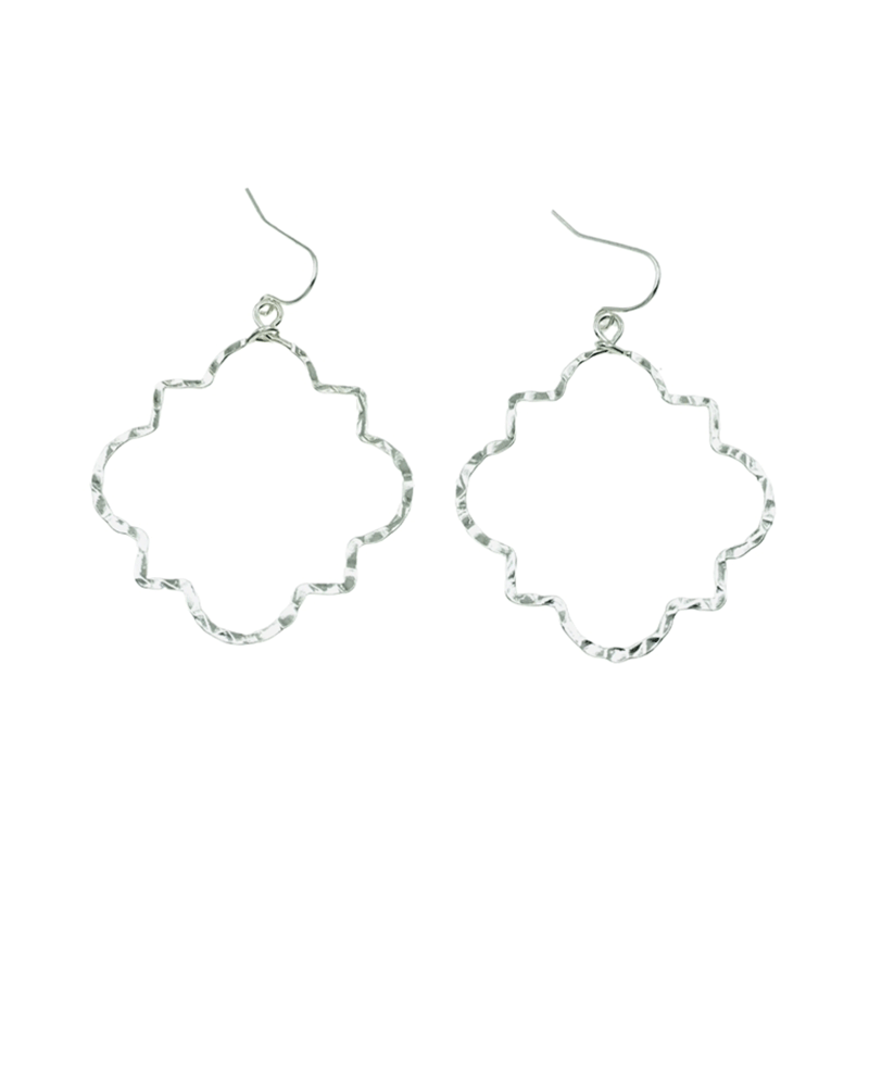 Hammered Quatrefoil Earring