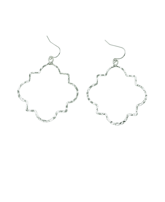 Hammered Quatrefoil Earring