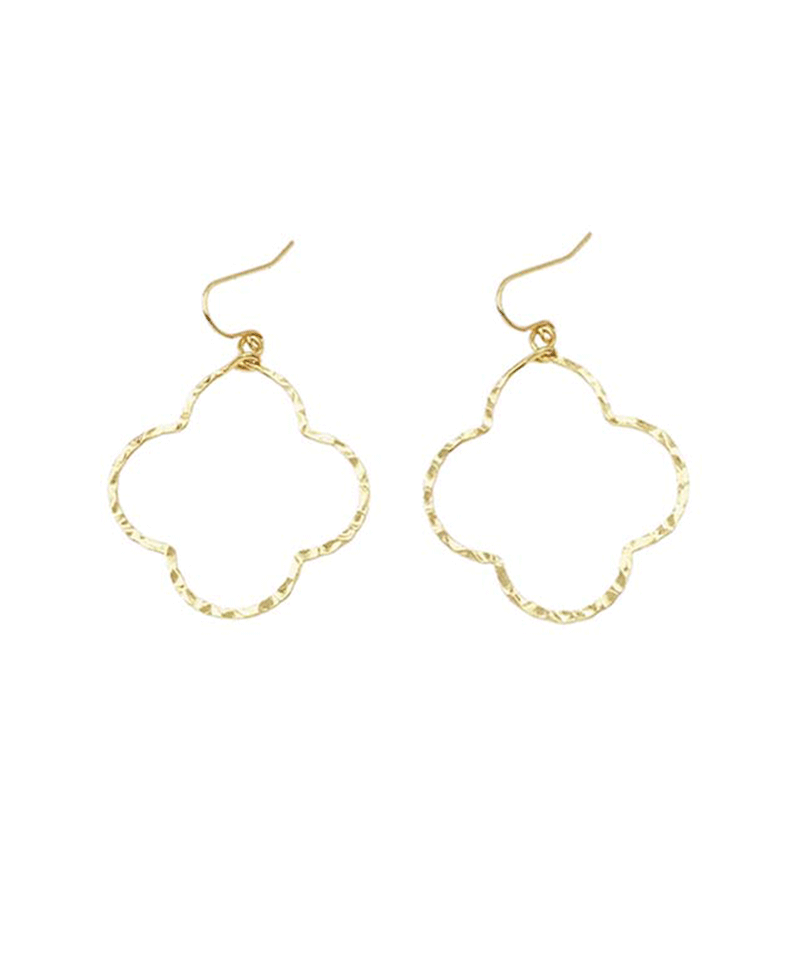Hammered Clover Earring