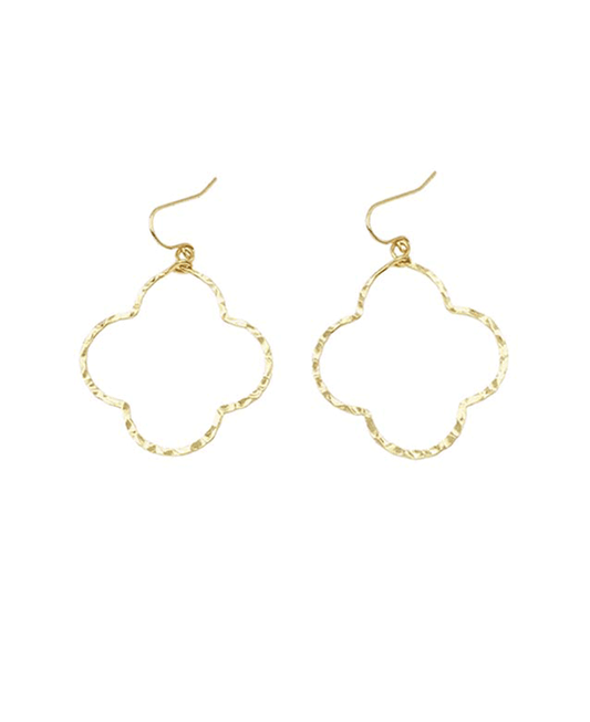 Hammered Clover Earring