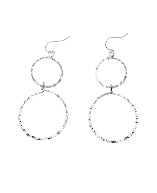 Hammered Double Circle Earring