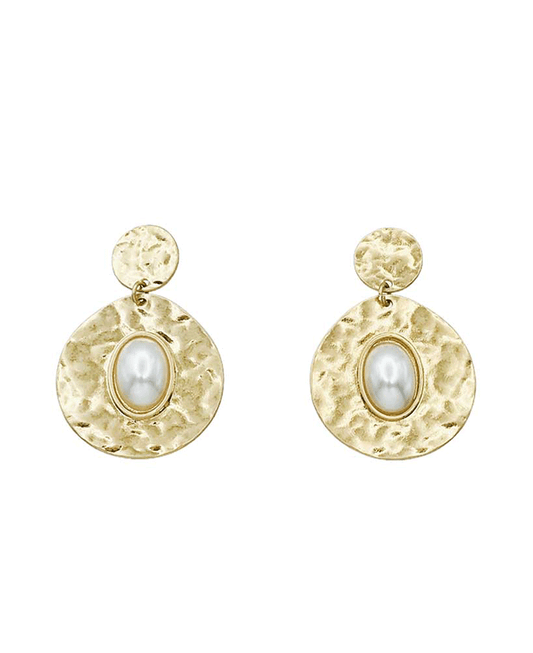 Hammered Double Disc Earring