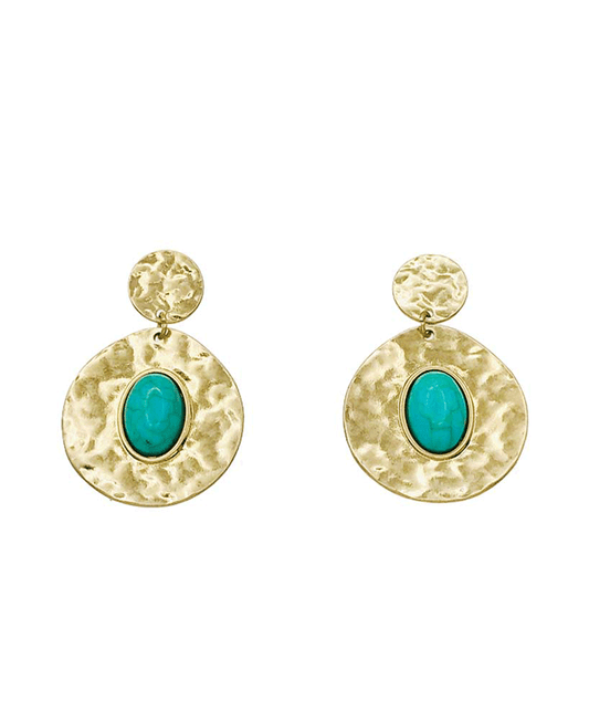 Hammered Double Disc Earring