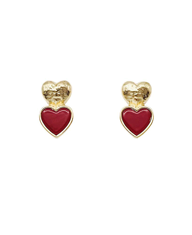 Double Heart Post Earring