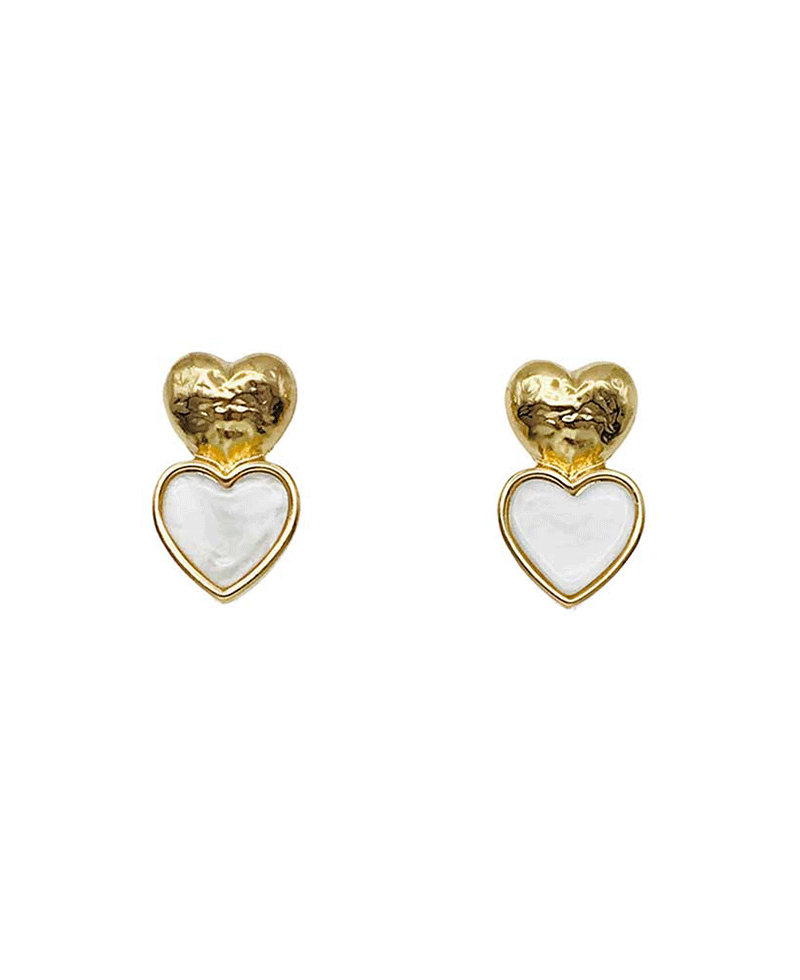 Double Heart Post Earring