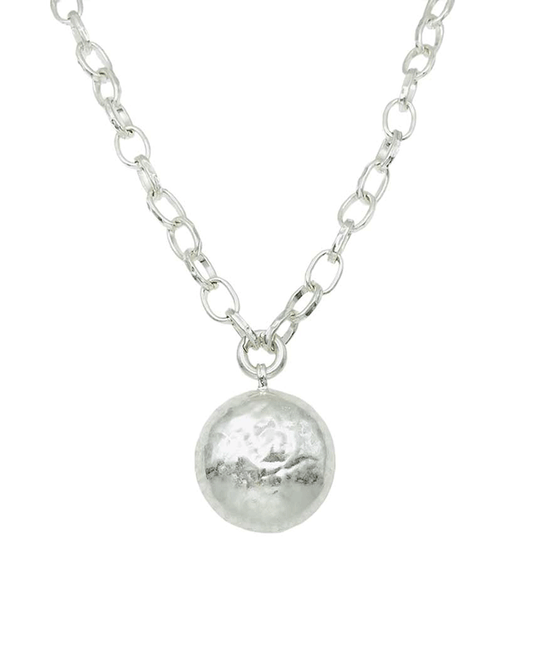 Spherical Shape Pendant Chunky Oval Link Chain Necklace