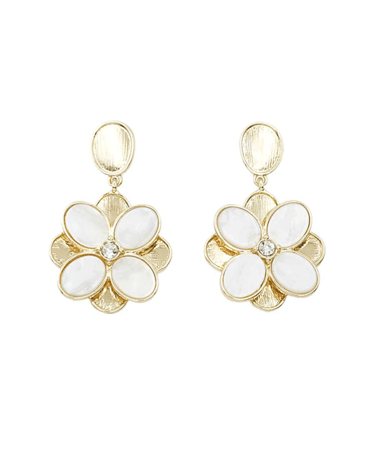 MOP Petals Flower Drop Post Earring