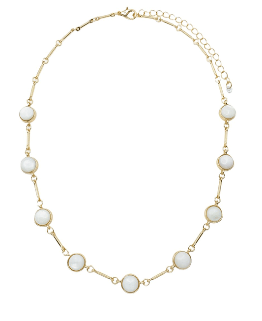 Bezel Round Stone Station Necklace
