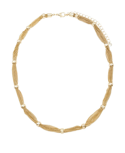 Mesh Chain w/ Beads Necklace