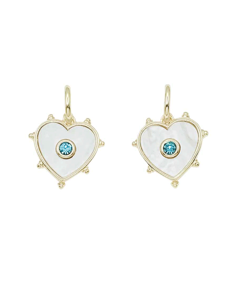 Gold Plated Heart w/ Enamel & Crystal Earring
