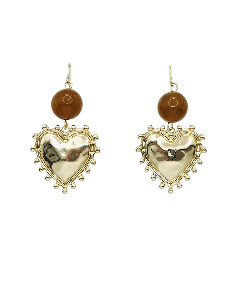 Vintage Style Heart Drop Earring