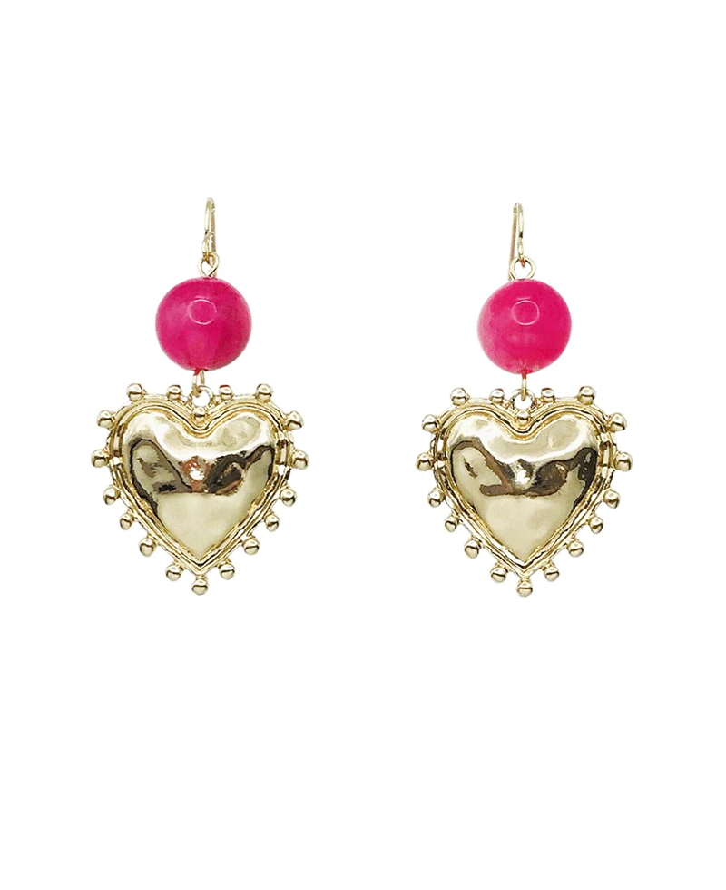 Vintage Style Heart Drop Earring