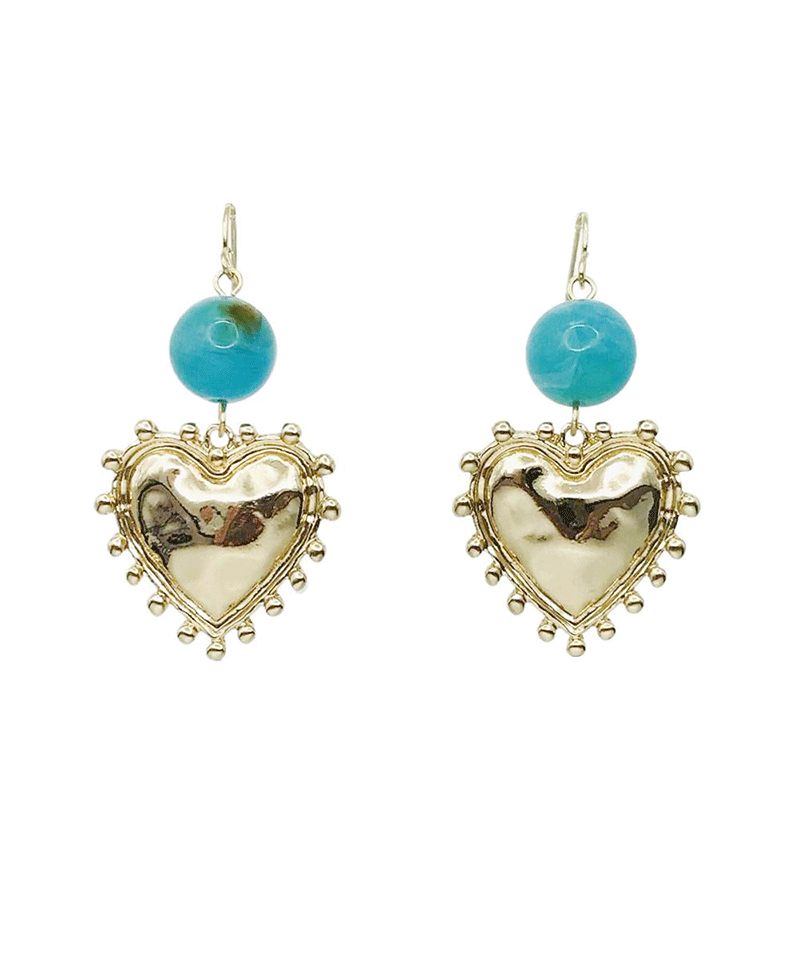 Vintage Style Heart Drop Earring