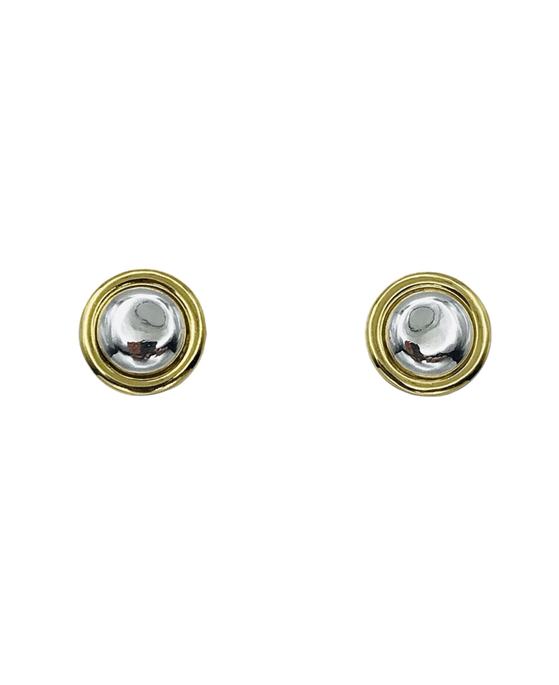 Two Tone Round Stud Earring