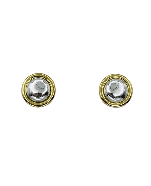 Two Tone Round Stud Earring