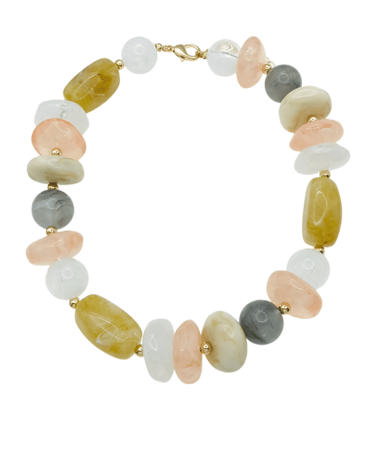 Chunky Multi Colored Beaded Statement Necklace
