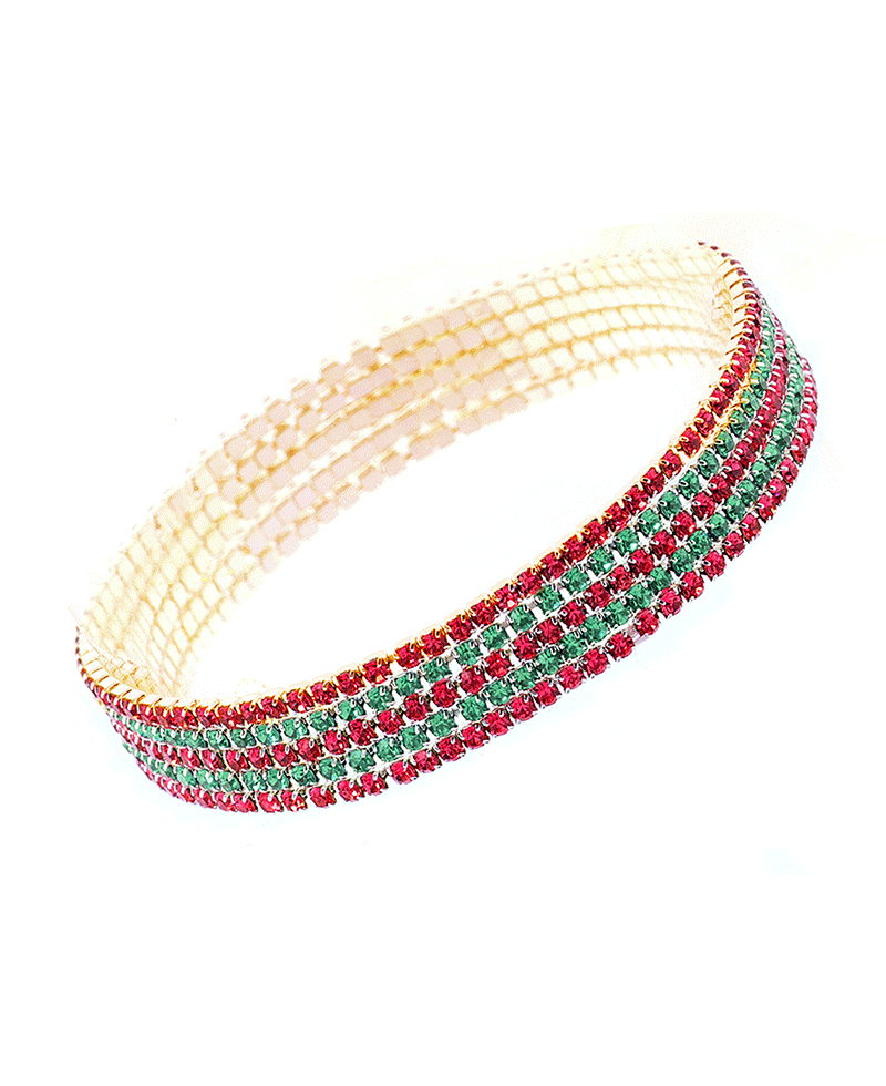 Rhinestone 2mm 5 Strand Elastic Bracelet