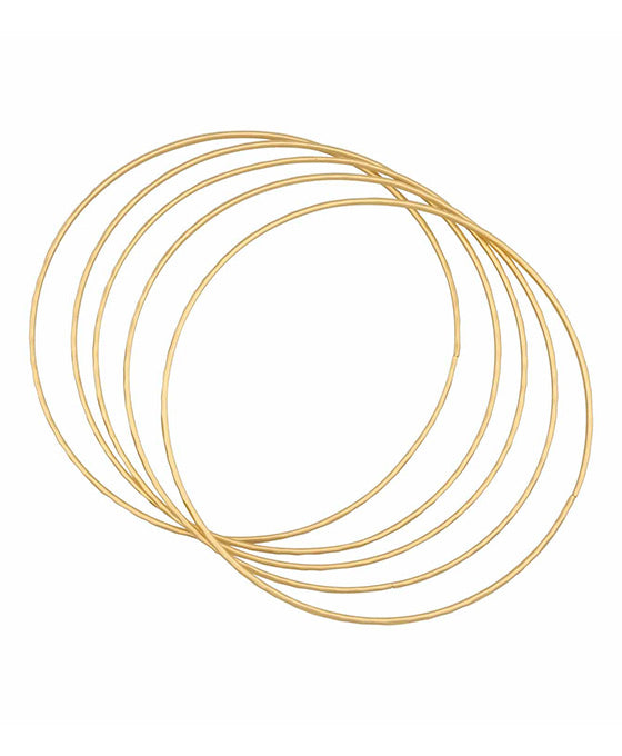 Metal Hammered 5 Set Bangle Bracelet
