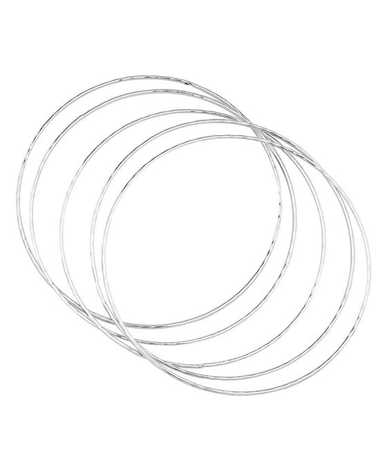 Metal Hammered 5 Set Bangle Bracelet