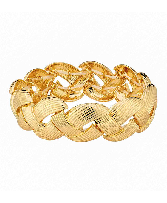 Metal Woven Texture Stretch Bracelet