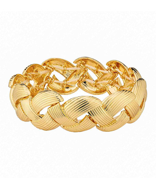 Metal Woven Texture Stretch Bracelet