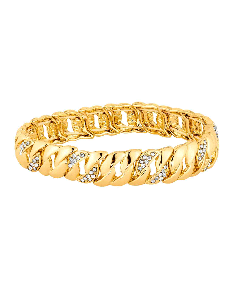 Metal w/ Crystal Stretch Bracelet