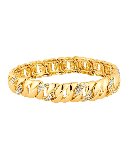 Metal w/ Crystal Stretch Bracelet