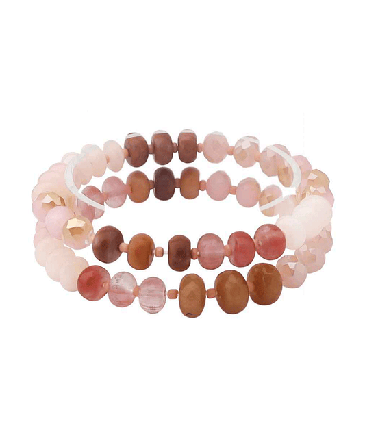 Multi Color Bead 2 Set Bracelet
