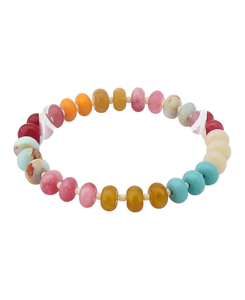 Multi Color Bead Stretch Bracelet