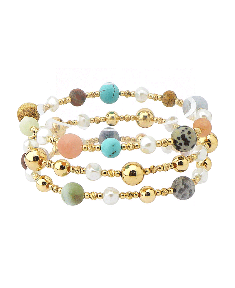 Multi Bead 3 Set Bracelet
