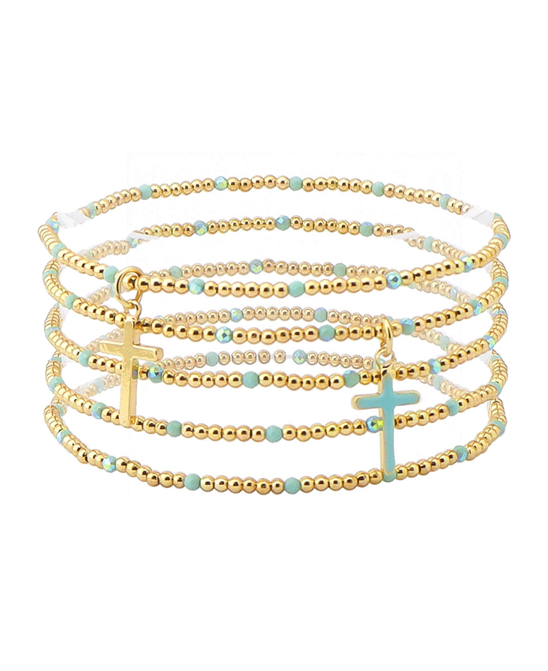 CCB w/ Cross 5 Set Bracelet