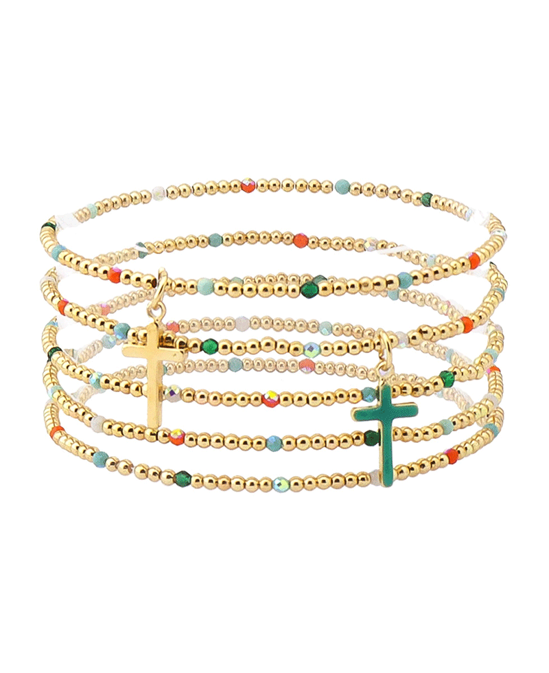 CCB w/ Cross 5 Set Bracelet