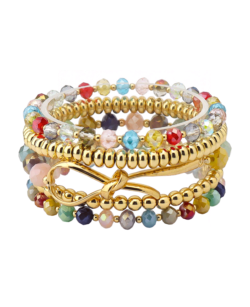 Knot Accent Multi Bead Bracelet