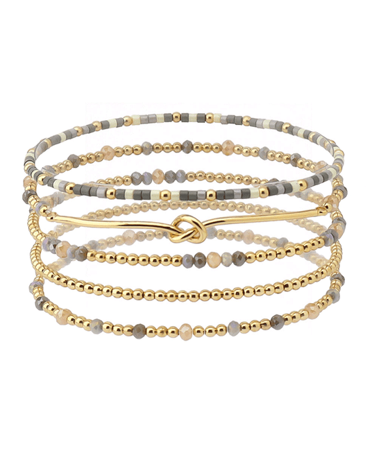 Knot Accent Multi Bead Bracelet