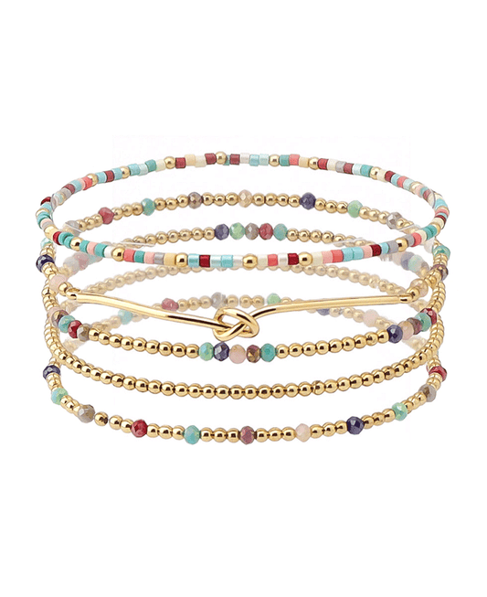 Knot Accent Multi Bead Bracelet